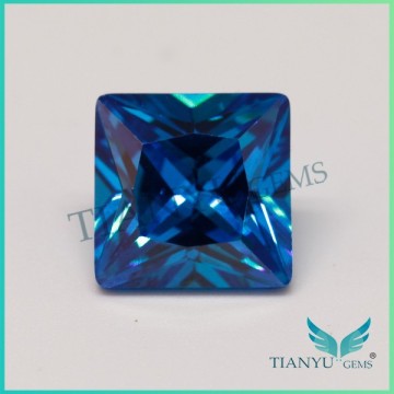 Loose stone square blus sapphire cz jewelry silver 925