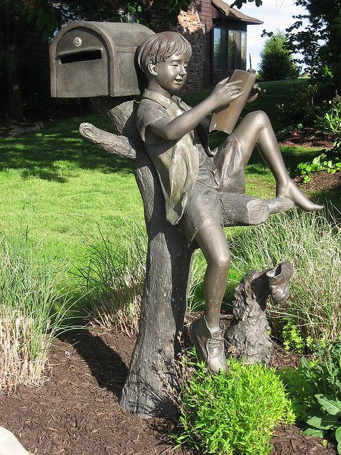 bronze mailbox statue