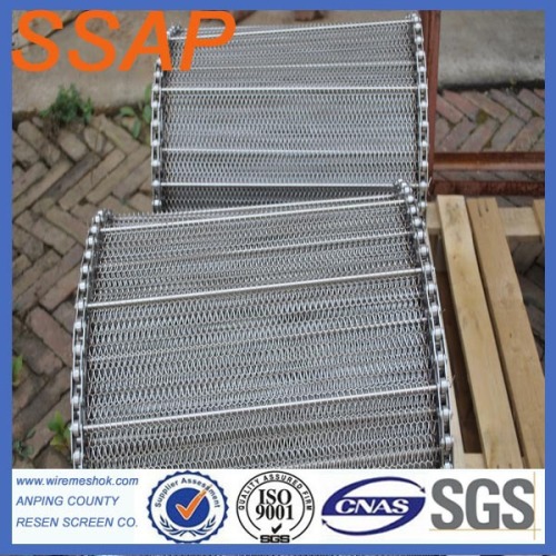 304 SS Spiral Woven Conveyor Belt Mesh