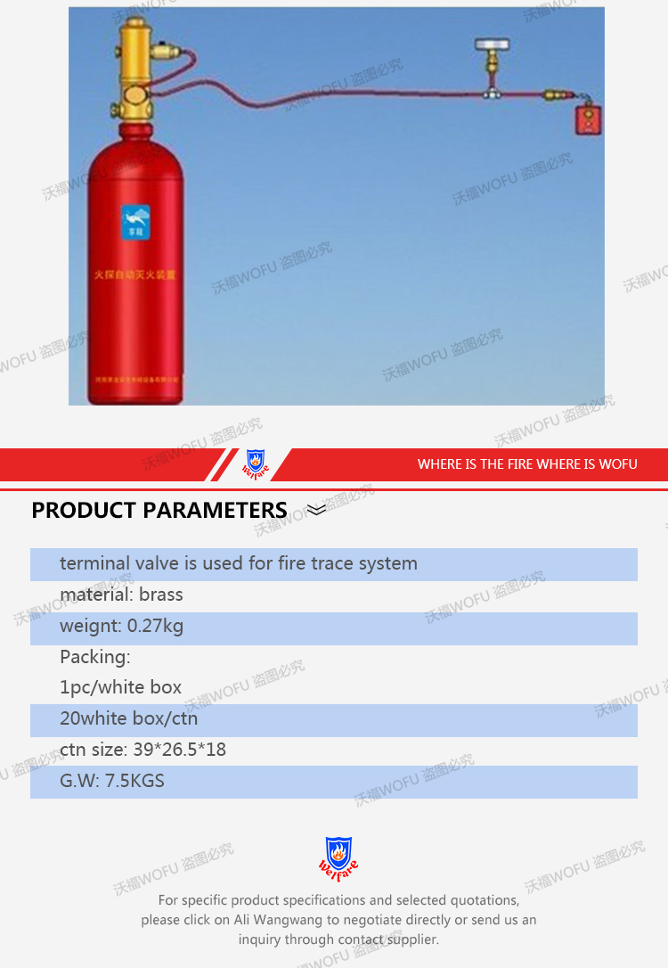 fire trace system SUPPRESSION terminal valve