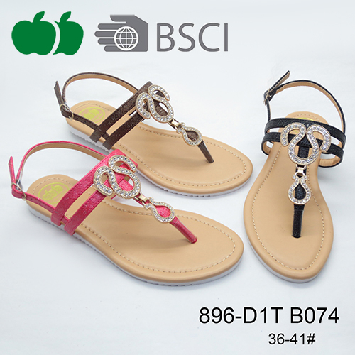 New style sexy lady beautiful flat sandal with tpr sole