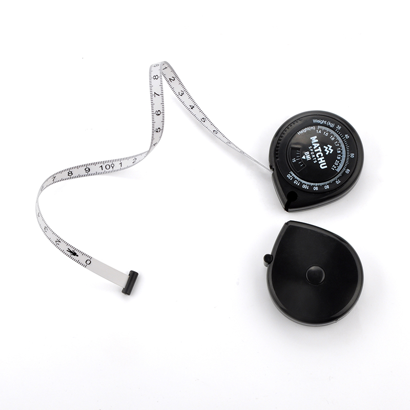 شريط قياس مؤشر كتلة الجسم من البلاستيك الأسود الجديد ، آلة حاسبة لعجلة BMI ، آلة حاسبة لفقدان الوزن