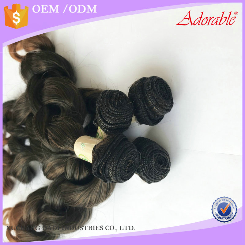 Adorable mink hair diva curl 4pcs  hair synthetic fiber super diva weave, spanish wave curly heat resistant fiber package