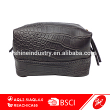 Personalised Black Crocodile Leather Cosmetic Bags