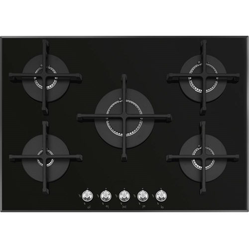 Smeg Gas Cooktops Black Glass 5 Anéis