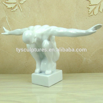 Factory custom life size fiberglass resin nude male model statue