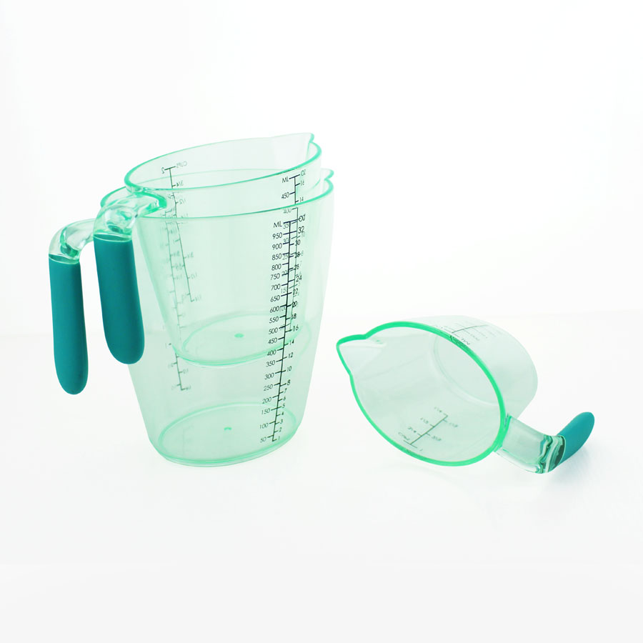 3PCS Nackstackbara Plastmätande Koppar Med Spout