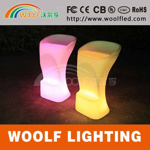 Plastic Glow Club Cafe LED Bar Stool