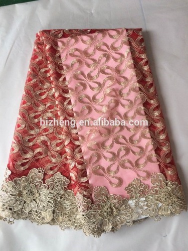 hot sell embroidery african tulle fabric for party dress