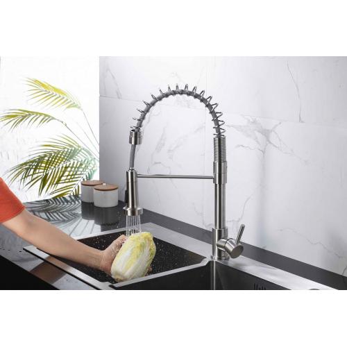 Single Handle Pull Down Sprayer Spring Kitchen Faucet