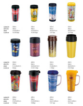 Plastic Double-Layer Water Bottle Advertisement Coffee Mugs Promotion Gift Travelling Bottle Advertising Cup