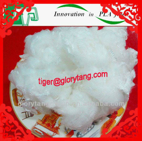 Poly lactic acid fiber for high count yarn