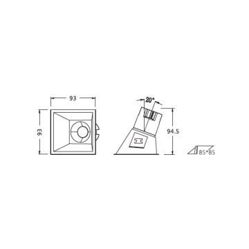 LEDER Wide Beam Square 5W LED Downlight