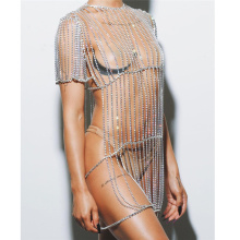 Rhinestone Body Chains: Glamorous Nightclub and Beach Lingerie Accessory