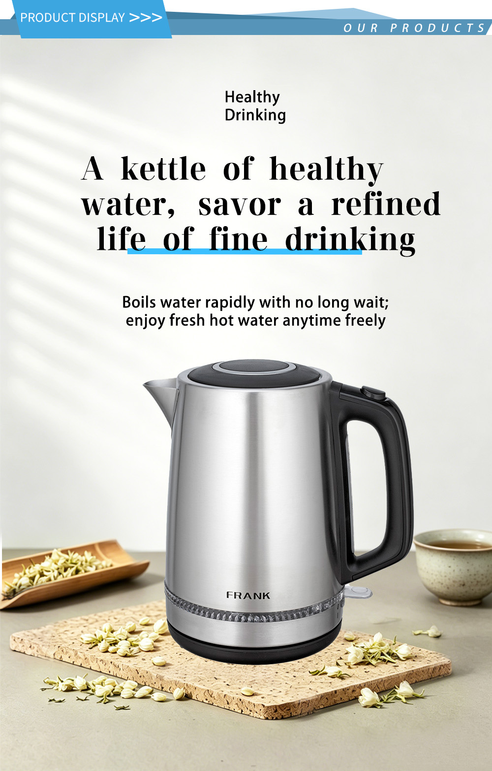غلاية ستانلس ستيل 304 FK-1907 304 stainless steel kettle FK-1907