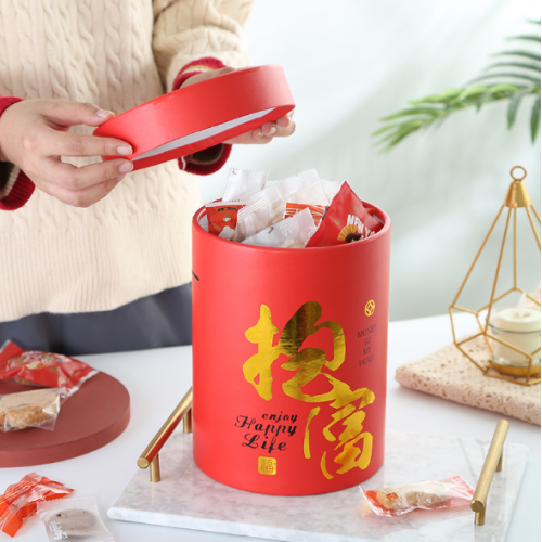 Christmas Cardboard Cylinder Tube Luxury Round Box