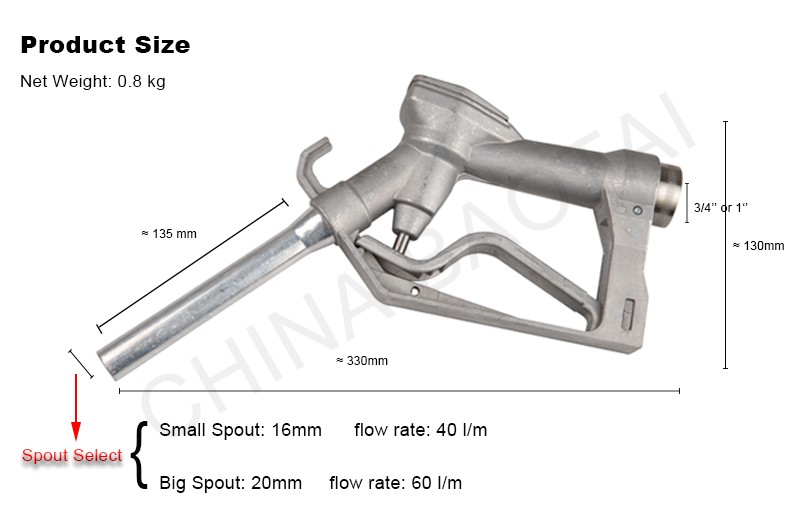 3/4" Manual nozzle petrol station gasoline diesel nozzle