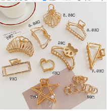 Golden Hair Jaw Clip For Women