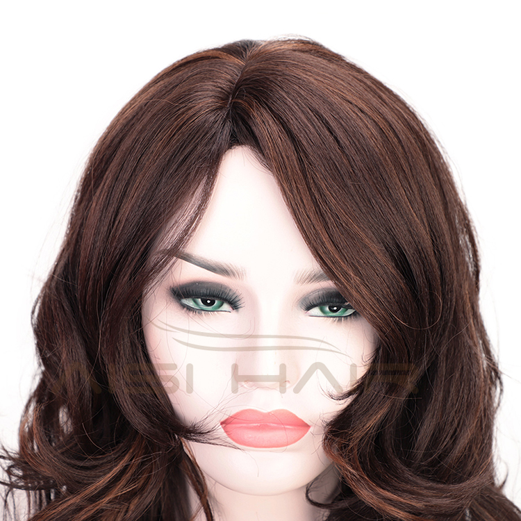 High Temperature Hair Body Wave Mixed Brown Long Wig Synthetic Wig For Black White Women Party Fashion Cosplay Wigs