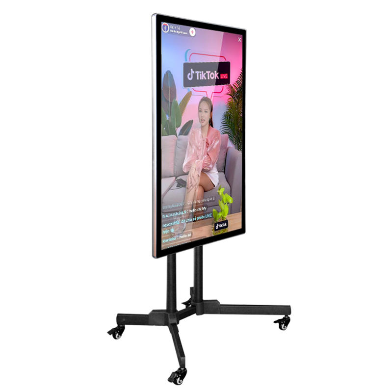 Touchscreen LCD da 65" per la trasmissione in diretta di influencer