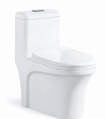 White Double Hole Super Swirling One-piece Toilet