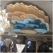Custom Colored Hotel Chandelier with Large Ceiling Crystals