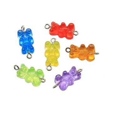 Pretty Resin Gummy Bear Pendant Charms Simulation Animal Miniature For Woman Girls Κοσμήματα Ευρήματα DIY Craft Decor