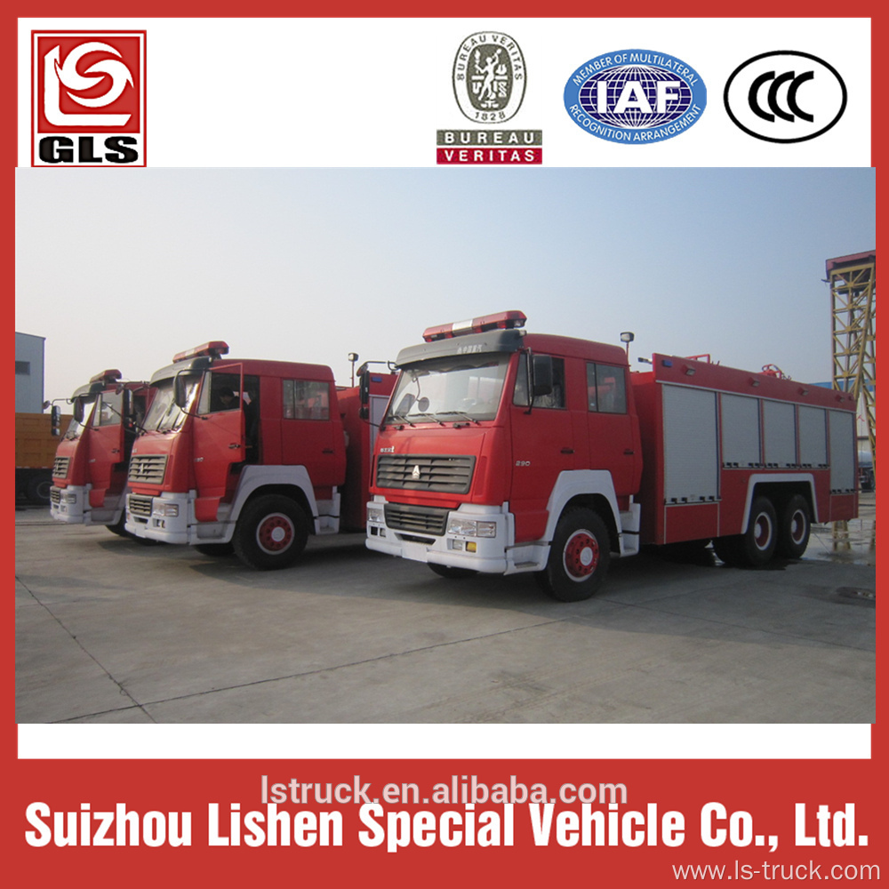 Howo firefighting vehicle 6x4 drive 12000L