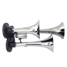 Chrome 3PCS Triple Trumpets 12V 118Db Car Van Air Horn Kit