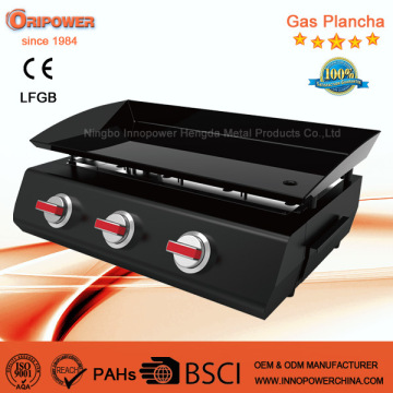 3 Burner Gaz Plancha BBQ Grill with Ce for France