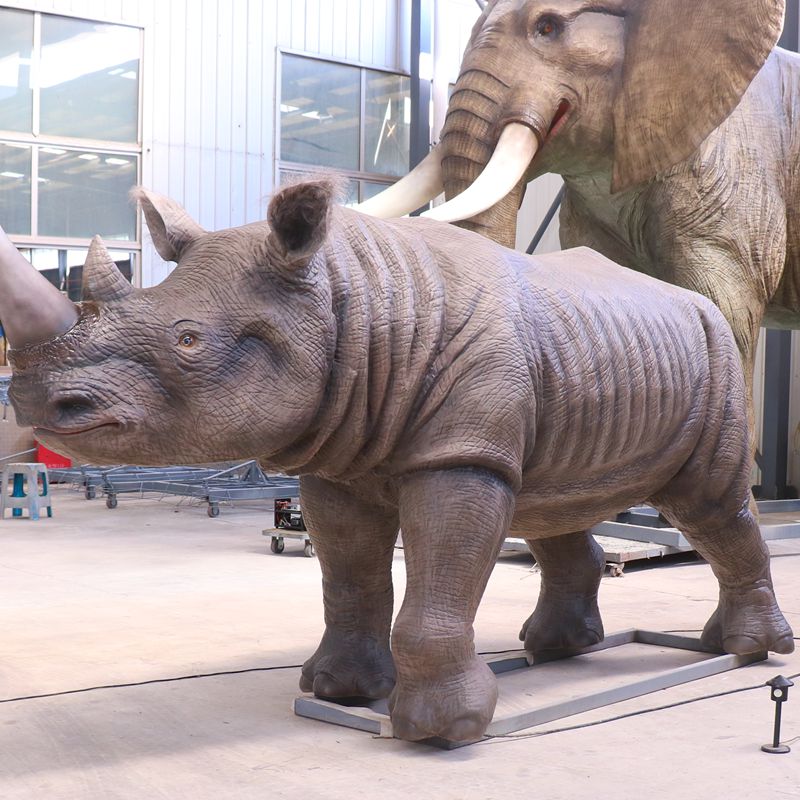 Ukuran hidup Badak Animatronik Life Size Animatronic Rhinoceros