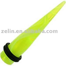 Green UV marble ear tapers ear stretcher body piercing jewelry