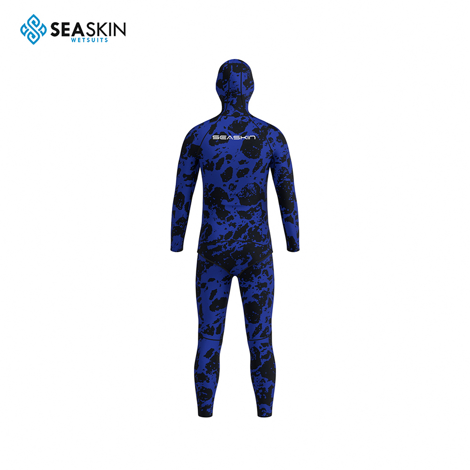 Seaskin 9mm โลโก้ Camouflage Men Spearfishing Wetsuit ชุดดำน้ำดำน้ำ