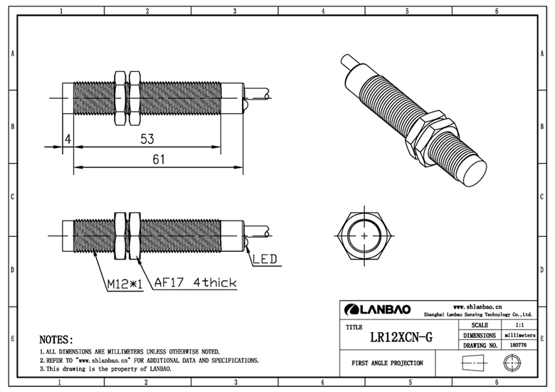 Freqency enhanced 4000Hz 10-30vdc lanbao 2m pvc cable way m12 dimension inductive sensor