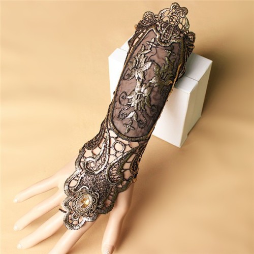 MYLOVE black lace bracelet connected ring bride glove MLS257