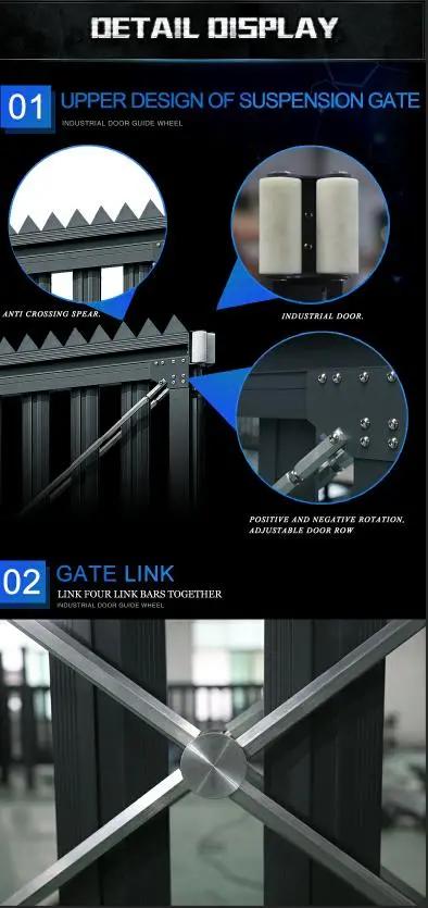 Aluminum Automatic System Automatic Retractable Gate with Screen for Security