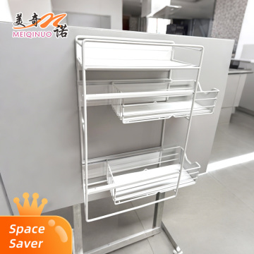 White double layer stretchable storage rack