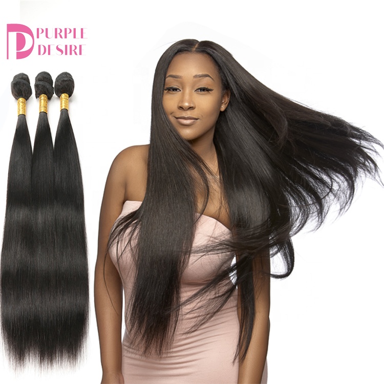 Factory Wholesale Silky Straight Hair 100% Remy Virgin Human  Brazilian Straight Virgin Hair Bundles with Closure