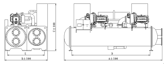 China Manufacture Two-Stage Magnetic Bearing Centrifugal Compressor Chiller