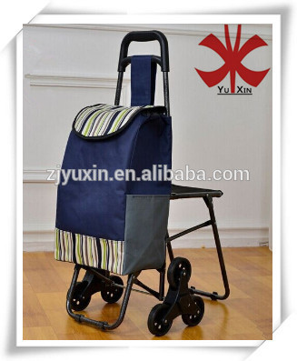 Foldable shopping trolley bag with chair / Shopping trolley bag for foldable