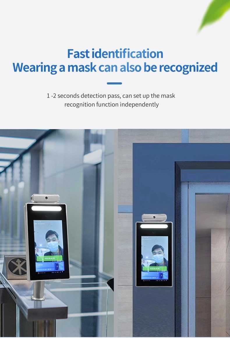 Face Recognition Machine Human Body Temperature Scan Detection Monitoring with System