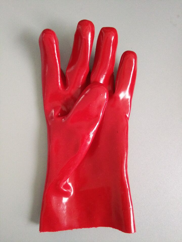 Standard Red PVC gauntlet open cuff 11 inch gloves