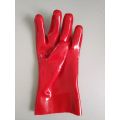 Standard Red PVC gauntlet open cuff 11 inch gloves