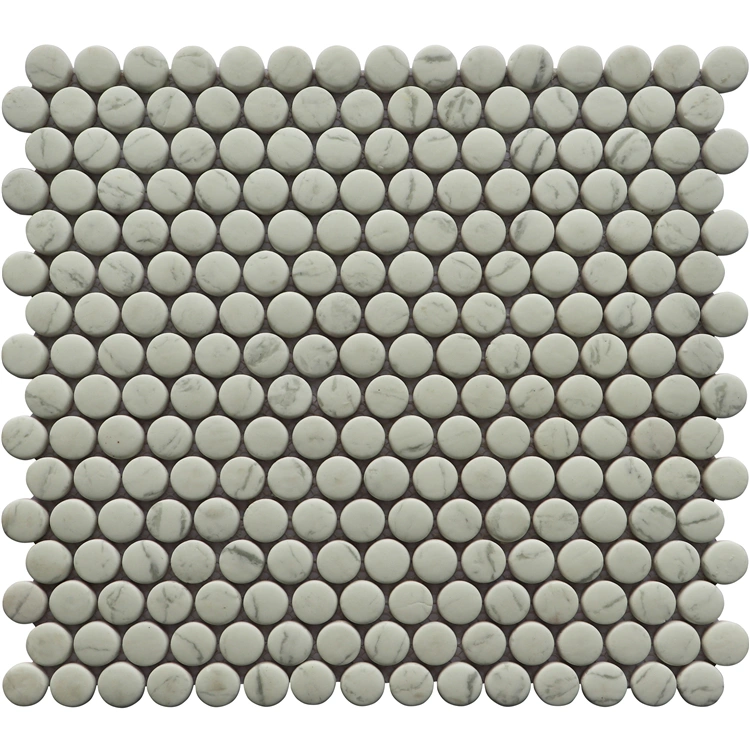 Grey Round Mosaic Tile Full Body Glass Mosaic for Wall Outdoor