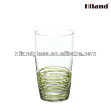 Green circle decorated highball glass