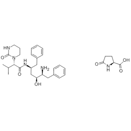 Nom: N- (4-amino-1-benzyl-3-hydroxy-5-phényl-pentyl) -3-méthyl-2- (2-oxo-tétrahydro-pyrimidin-1-yl) -butyramide 5-oxopyrrolidine-2 -acide carboxylique CAS 192726-06-0