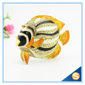 Hot sale golden fish trinket box metal craft