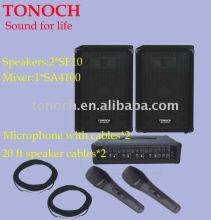 professional PA Speaker audio combo system,Combo PA system stage wooden speaker with console mixer