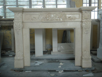 nature marble carve fireplace