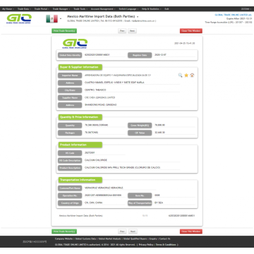 Mexico Mengimport Data Peribadi Kalsium Klorida